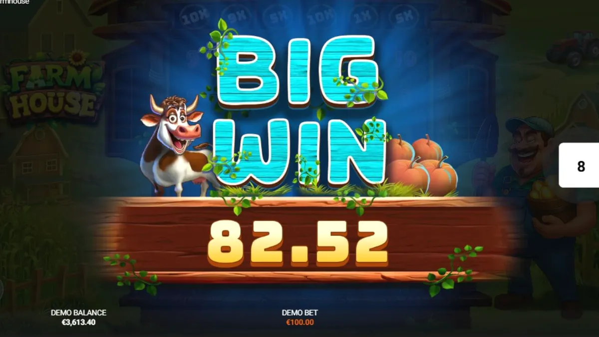 Tampilan visual slot Farm House dengan tema peternakan yang ceria.